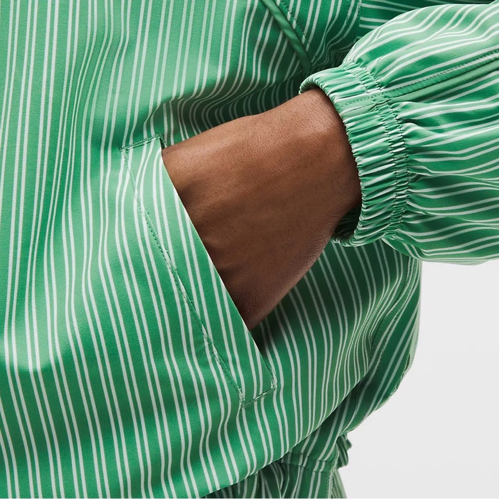 Lululemon Women’s UV Protective Oversized Tennis Jacket in Twice Stripe Green - Picture 4 of 13